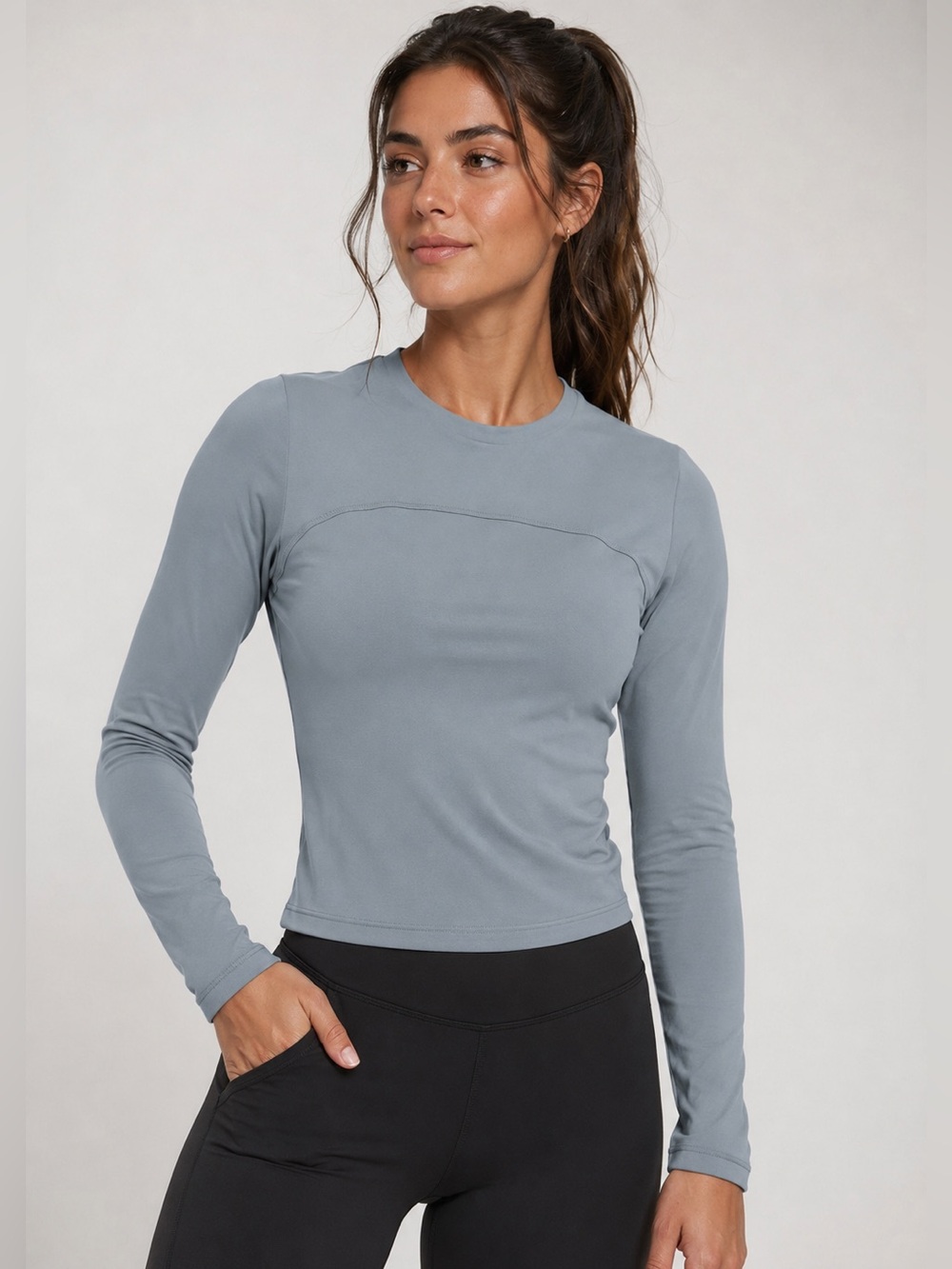 Bloom Enerbloom Light Blue workout Top with built in Bra